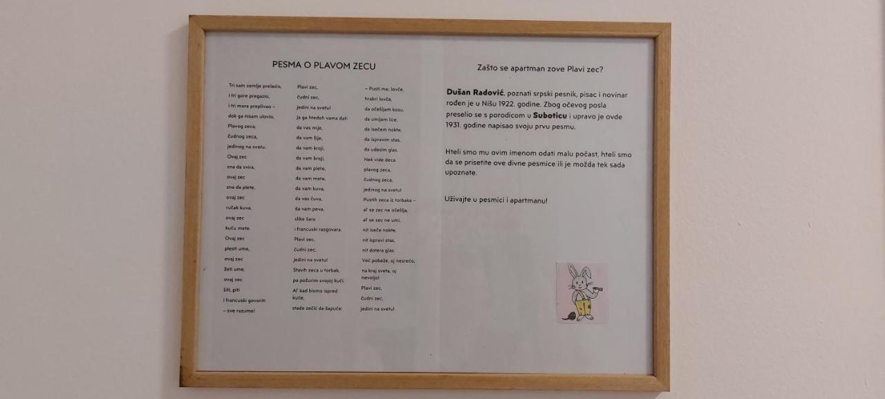 Appartamento Plavi Zec Subotica Esterno foto